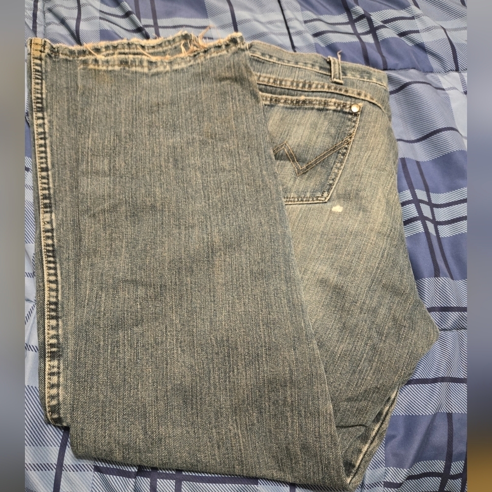 Mens Retro Black Label Wrangler Straight Boot Cut Jeans View 2